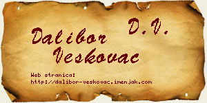 Dalibor Veškovac vizit kartica